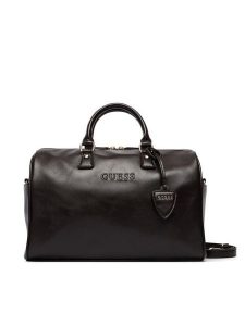 Guess Torebka V6BZ06 W4595 Brązowy ciemny. Brązowe kuferki Guess, z aplikacjami, ze skóry, bez dodatków. Za 434,99 zł.
