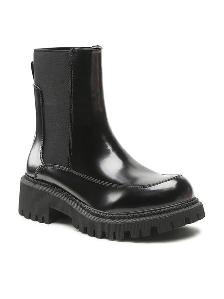 DeeZee Sztyblety H291202-01 Czarny. Czarne botki DeeZee, bez wzorów, ze skóry, bez obcasa, na płaskiej podeszwie, bez zapięcia. Za 179,99 zł.