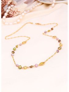 L'Atelier de Gaia Pozłacany naszyjnik z perłami - dł. 50 cm rozmiar: onesize. Żółte naszyjniki L'Atelier de Gaia, z perłą, pozłacane. Za 86,99 zł.