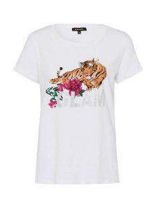 More & More Koszulka w kolorze białym rozmiar: 38. Białe bluzki More & More, bez wzorów, z bawełny, bez kołnierzyka, bez ramiączek. Za 118,01 zł.