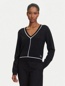 KARL LAGERFELD Sweter A3W18023 Czarny Regular Fit. Czarne swetry klasyczne KARL LAGERFELD, m, z syntetyku, bez kołnierzyka. Za 589,99 zł.