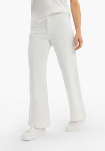Kremowe jeansy z szeroką nogawką D-QUIZY. Białe spodnie z wysokim stanem Volcano, bez wzorów, z jeansu, z podwyższonym stanem. Za 169,99 zł.