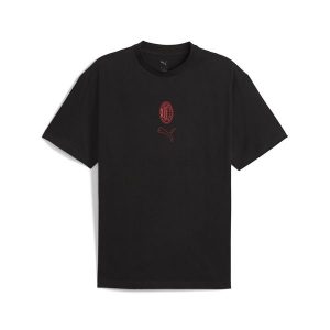 Koszulka unisex AC Milan FtblStatement Cellerator PUMA Black For All Time Red. Czarne bluzki Puma, bez wzorów, sportowe, bez kołnierzyka, bez ramiączek. Za 199,00 zł.