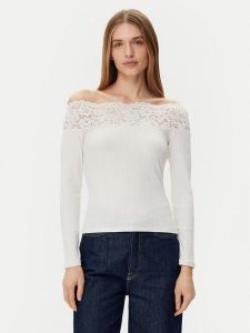 Morgan Bluzka 251-THEODOR Écru Slim Fit. Bluzki Morgan, xs, bez wzorów, z bawełny, bez kołnierzyka, bez ramiączek. Za 179,99 zł.