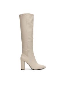 MEXX Kozaki MI001805743W Écru. Kozaki Mexx, bez wzorów, z materiału, bez obcasa, na słupku, bez zapięcia. Za 449,99 zł.