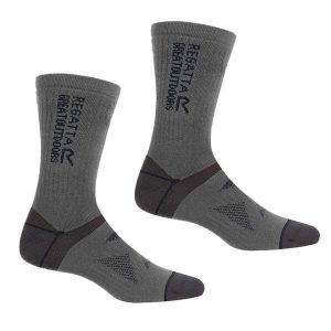 Wool Hiker unisex skarpety wełniane 2-pak. Brązowe skarpetki Regatta, bez wzorów, z wełny. W wyprzedaży za 79,99 zł.