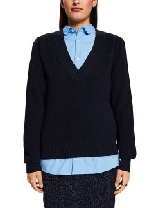 ESPRIT Sweter w kolorze granatowym rozmiar: XS. Niebieskie swetry oversize ESPRIT, xs, bez wzorów, ze splotem, bez ramiączek. Za 65,85 zł.