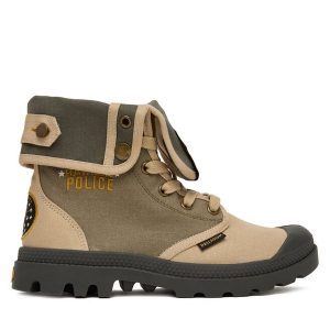 Trapery Palladium. Zielone buty zimowe Palladium, bez obcasa, bez zapięcia. Za 489,99 zł.