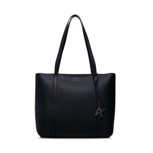 Torebka Armani Exchange. Czarne shopper bag Armani Exchange, bez wzorów, bez dodatków. Za 449,99 zł.