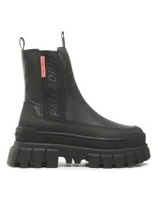 Palladium Sztyblety Revolt Chelsea Rangr 98356-001-M Czarny. Czarne botki Palladium, bez wzorów, ze skóry, bez obcasa, na płaskiej podeszwie, bez zapięcia. Za 549,99 zł.