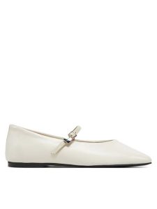 Calvin Klein Baleriny Ballerina New Buckle - Lth HW0HW02483 Beżowy. Brązowe balerinki Calvin Klein, bez wzorów, ze skóry, bez obcasa, bez zapięcia. Za 489,99 zł.