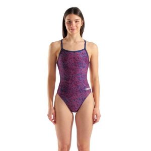 Strój Kąpielowy Damski Arena Snakeskin Swimsuit Challengeback. Niebieskie stroje jednoczęściowe Arena, bez wzorów, z materiału. Za 259,00 zł.