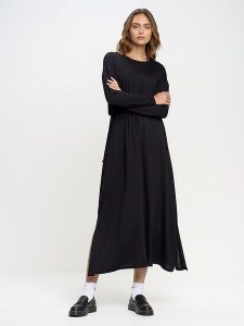 BIG STAR Sukienka w kolorze czarnym rozmiar: S. Czarne sukienki Big Star, s, bez wzorów, retro, bez kołnierzyka, bez ramiączek, maxi. Za 99,99 zł.