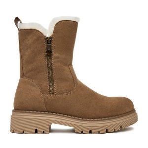 Botki Clara Barson. Brązowe botki Clara Barson, bez wzorów, bez obcasa, na płaskiej podeszwie, bez zapięcia. Za 179,99 zł.