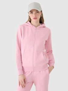 4F Bluza dresowa rozpinana z kapturem damska - różowa S. Czerwone bluzy 4f, s, bez wzorów, z bawełny, z kapturem. Za 149,99 zł.