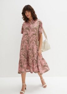 Sukienka shirtowa polo. Zielone sukienki bonprix, bez wzorów, eleganckie, bez kołnierzyka, bez ramiączek. Za 129,99 zł.