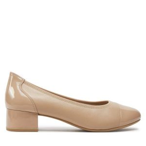 Czółenka Caprice. Brązowe czółenka Caprice, bez wzorów, bez obcasa, bez zapięcia. Za 239,99 zł.