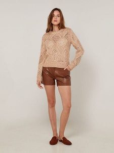 Rodier Sweter w kolorze beżowym rozmiar: L. Brązowe swetry oversize Rodier, l, bez wzorów, z bawełny, bez ramiączek. Za 326,99 zł.