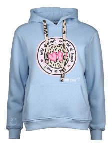 Zwillingsherz Bluza "Kelly" w kolorze błękitnym rozmiar: L/XL. Niebieskie bluzy Zwillingsherz, l, bez wzorów, z bawełny, z kapturem. Za 188,85 zł.