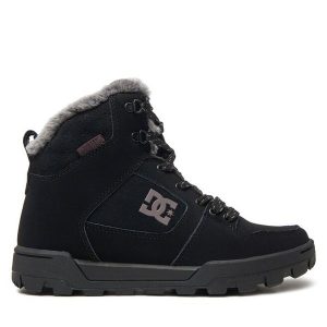 Trzewiki DC Shoes. Czarne botki DC Shoes, bez wzorów, bez obcasa, na płaskiej podeszwie, bez zapięcia. Za 399,99 zł.