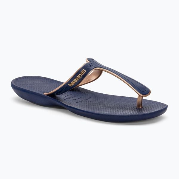 Japonki Havaianas Casuale. Niebieskie klapki Havaianas, bez wzorów, bez obcasa. Za 39,99 zł.