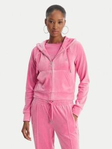 Juicy Couture Bluza Madison JCWAS126326 Różowy Slim Fit. Czerwone bluzy Juicy Couture, l, bez wzorów, z syntetyku, bez kaptura. Za 375,99 zł.