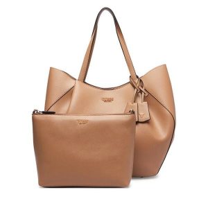 Torebka Guess. Brązowe torebki klasyczne Guess, z aplikacjami, bez dodatków. Za 642,99 zł.