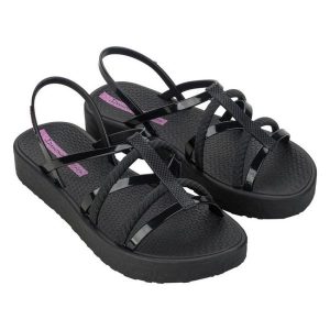 Sandały Ipanema Diversa Flatform 27238 BH322 czarne. Czarne sandały bez wzorów, bez obcasa, bez zapięcia. Za 192,88 zł.