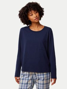 Triumph Koszulka piżamowa 10221070 Granatowy Regular Fit. Niebieskie koszule nocne Triumph, bez wzorów, z bawełny, bez ramiączek. Za 119,99 zł.