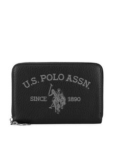 U.S. Polo Assn. Portfel WIUXT8414WVP Czarny. Czarne portfele U.S. Polo Assn., bez wzorów, z tworzywa sztucznego. Za 139,99 zł.
