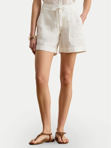 LAUREN RALPH LAUREN Szorty materiałowe 200P13694001 Biały Regular Fit. Białe szorty Lauren Ralph Lauren, bez wzorów, ze lnu. Za 729,99 zł.