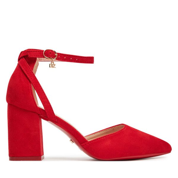 Czółenka DeeZee. Czerwone czółenka DeeZee, bez wzorów, bez obcasa, bez zapięcia. Za 139,99 zł.