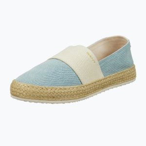 Espadryle damskie GANT Raffiaville. Niebieskie espadryle GANT, bez wzorów, z materiału, bez obcasa. Za 269,99 zł.
