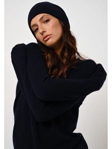 AUTHENTIC CASHMERE Kaszmirowy sweter "Etret" w kolorze granatowym rozmiar: M. Niebieskie swetry oversize AUTHENTIC CASHMERE, m, bez wzorów, z kaszmiru, bez ramiączek. Za 260,35 zł.
