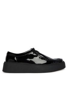 Clarks Półbuty Torview W 26186677 Czarny. Czarne półbuty Clarks, bez wzorów, z lakierowanej skóry, bez obcasa, na płaskiej podeszwie, bez zapięcia. Za 452,99 zł.