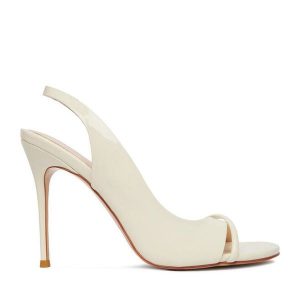 Sandały Eva Minge. Białe sandały Eva Minge, bez wzorów, bez obcasa, na szpilce, bez zapięcia. Za 449,99 zł.