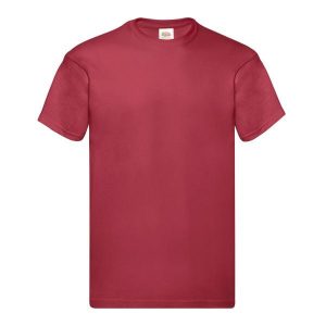 Oryginalna Bawełniana Koszulka Unisex Dla Dorosłych. Czerwone bluzki FRUIT OF THE LOOM, s, bez wzorów, z bawełny, sportowe, bez kołnierzyka, bez ramiączek. Za 32,99 zł.