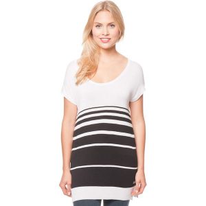 Sweter w kolorze biało-czarnym. Białe swetry klasyczne marki Lilou Secret, w paski. W wyprzedaży za 86,95 zł.