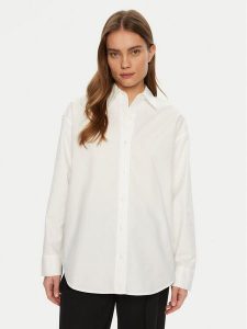 Calvin Klein Jeans Koszula J20J224858 Biały Relaxed Fit. Białe koszule Calvin Klein Jeans, l, bez wzorów, z bawełny, bez kołnierzyka, bez ramiączek. Za 219,99 zł.