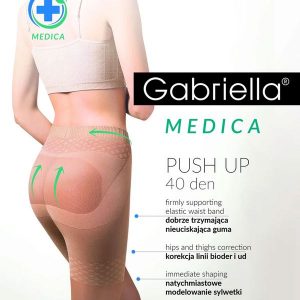 Rajstopy Gabriella Push Up 40 den melisa. Brązowe rajstopy i pończochy Gabriella, bez wzorów, z elastanu. Za 36,90 zł.