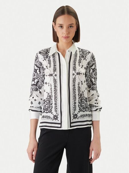 Morgan Koszula 261-CFOULAR Biały Regular Fit. Białe koszule Morgan, bez wzorów, z syntetyku, bez kołnierzyka, bez ramiączek. Za 279,99 zł.