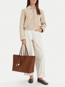 Nine West Torebka CEO-SILK AVENUE-LDA8889 Brązowy. Brązowe shopper bag Nine West, bez wzorów, ze skóry, bez dodatków. Za 279,99 zł.