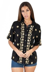 Isla Bonita by SIGRIS Bluzka w kolorze czarnym rozmiar: XL. Czarne bluzki Isla Bonita by SIGRIS, xl, bez wzorów, z bawełny, bez kołnierzyka, bez ramiączek. Za 123,25 zł.