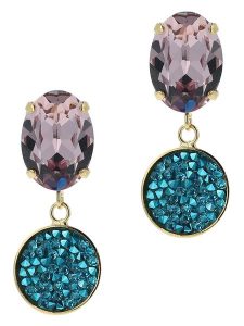 Otazu Pozłacane kolczyki-wkrętki z kryształami Swarovski rozmiar: onesize. Fioletowe kolczyki Otazu, z kryształem, pozłacane. Za 184,46 zł.