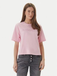 ONLY T-Shirt Rhine 15368901 Różowy Boxy Fit. Czerwone t-shirty ONLY, m, bez wzorów, z bawełny, bez kołnierzyka, bez ramiączek. Za 79,99 zł.