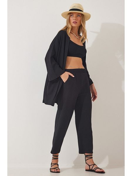 Happiness Istanbul 2-częściowy zestaw w kolorze czarnym rozmiar: 38. Czarne kardigany Happiness Istanbul, bez wzorów, bez ramiączek. Za 87,19 zł.