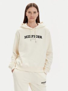 Tommy Hilfiger Bluza Monotype Flock WW0WW41236 Écru Relaxed Fit. Bluzy TOMMY HILFIGER, xl, bez wzorów, z bawełny, bez kaptura. Za 379,99 zł.