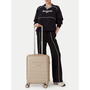 Walizka kabinowa Reebok. Brązowe walizki Reebok, bez wzorów. Za 229,99 zł.