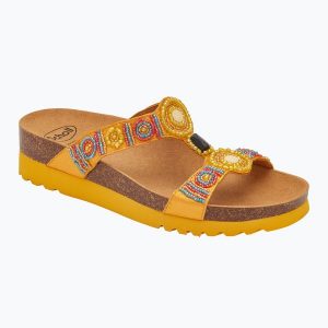 Klapki damskie Scholl New Bogota Wedge Med. Brązowe klapki Scholl, bez wzorów, bez obcasa. Za 249,99 zł.