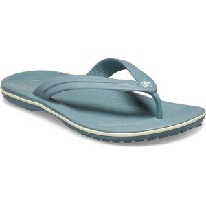 Japonki damskie Crocs Flip. Niebieskie klapki Crocs, bez wzorów, z materiału, bez obcasa. Za 169,99 zł.